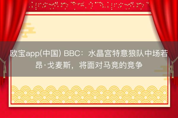 欧宝app(中国) BBC：水晶宫特意狼队中场若昂·戈麦斯，将面