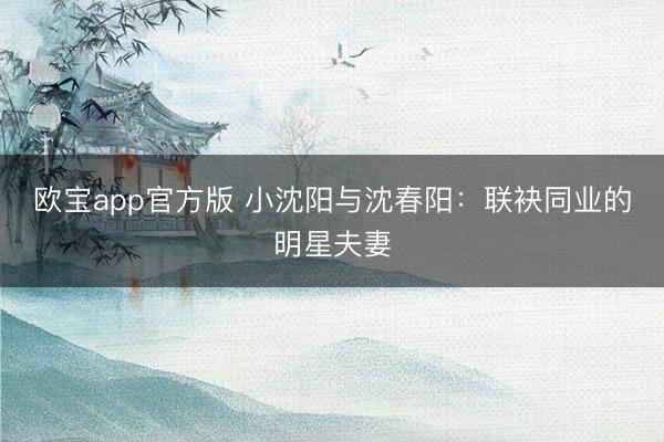 欧宝app官方版 小沈阳与沈春阳:联袂同业的明星夫妻