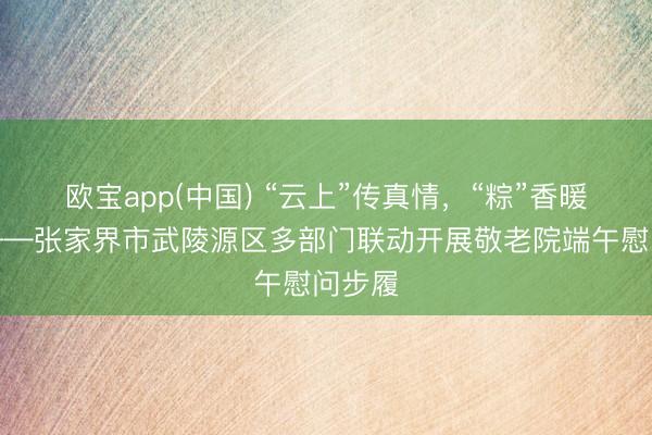 欧宝app(中国) “云上”传真情，“粽”香暖夕阳——张家界市武陵源区多部门联动开展敬老院端午慰问步履